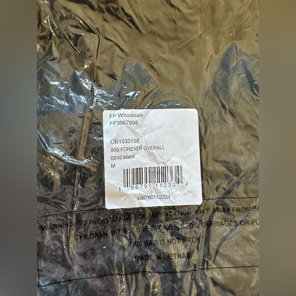 NWT Free People Revolve 90’s Forever Overalls in Black with Tie Sides Jumpsuit - Picture 11 of 12